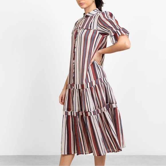 NWT Los Altos Dress Sienna Stripe Midi Dress - Picture 1 of 9